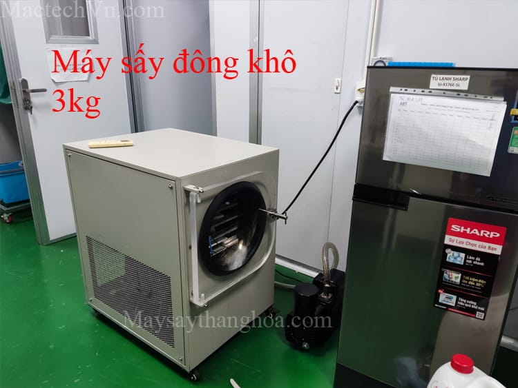 Máy sấy đông khô 3kg, máy sấy đông khô gia đình, sấy đông khô hoa quả, bột, nấm đông trùng hạ thảo